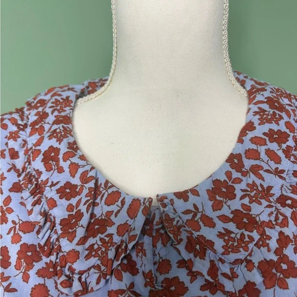 Madewell Rust Floral Midi Dress 10 - Picture 4 of 14